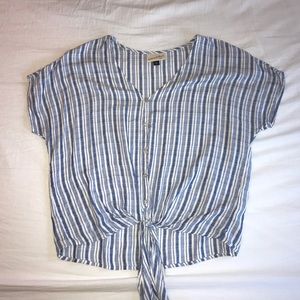 Striped blue & white blouse